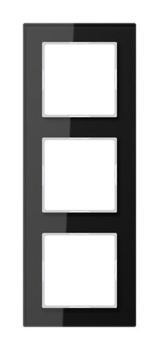 Рамка 3 поста JUNG A CREATION, черное стекло
