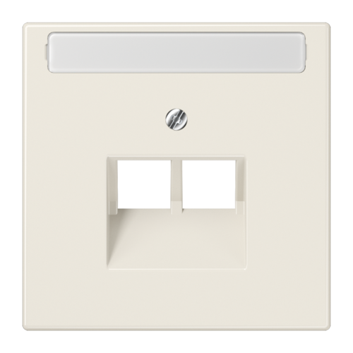 JUNG LS 990 Бежевая Накладка 2-ой наклонной ТЛФ/комп розетки с полем для надписи