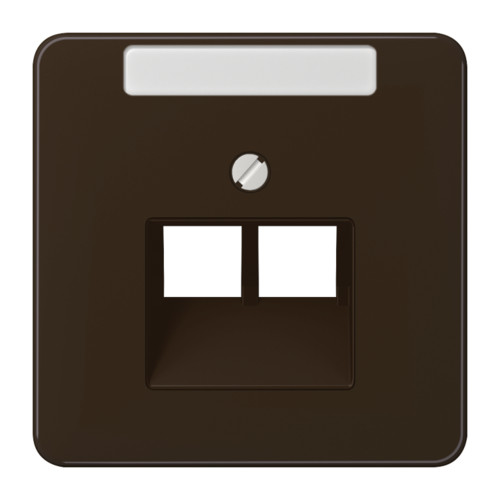 JUNG CD 500/CD plus Коричневая Накладка 2-ой наклонной ТЛФ/комп розетки с полем для надписи