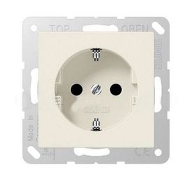 Розетка JUNG CD 500, скрытый монтаж, с заземлением, с крышкой, бежевый