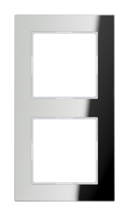 Рамка 2 поста JUNG A CREATION, зеркальное серебро