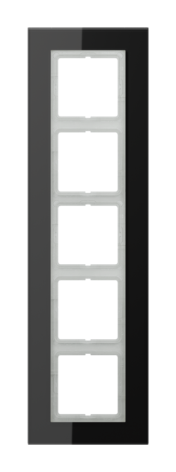 Рамка 5 постов JUNG LS PLUS, черное стекло